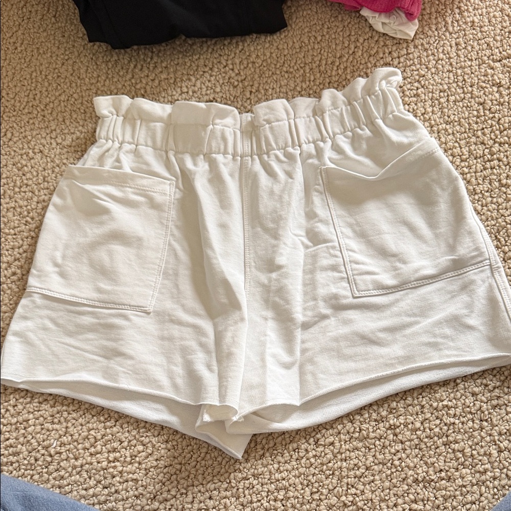 Sundays High Waist White Shorts